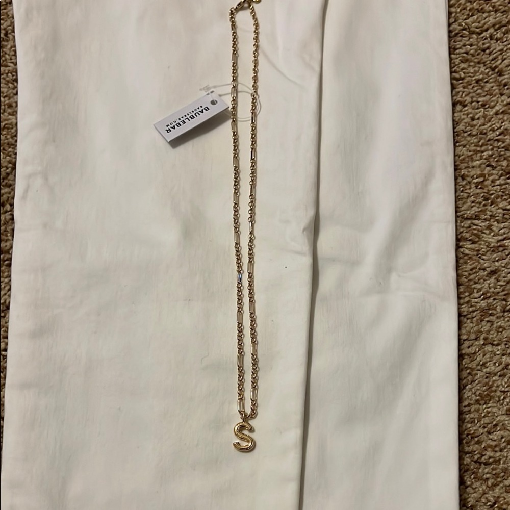 BaubleBar Elegant Gold Initial Necklace